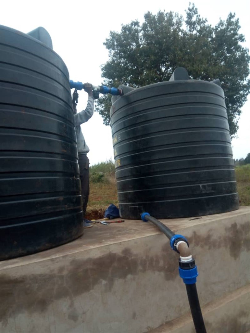 New water tanks on new plinth 